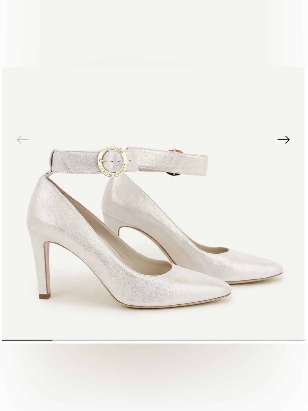 Elegant Women's Pearl White Ankle-Strap Pump